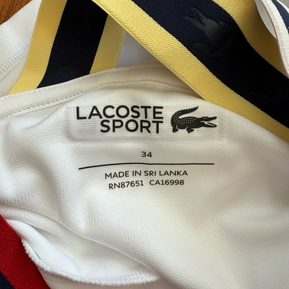 Lacoste Sport Women's White Tank Top with Colorful Straps - size Small - Picture 11 of 12